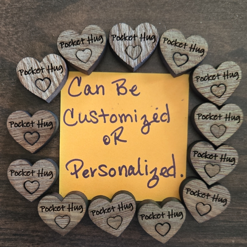Wooden Pocket Hug Hearts